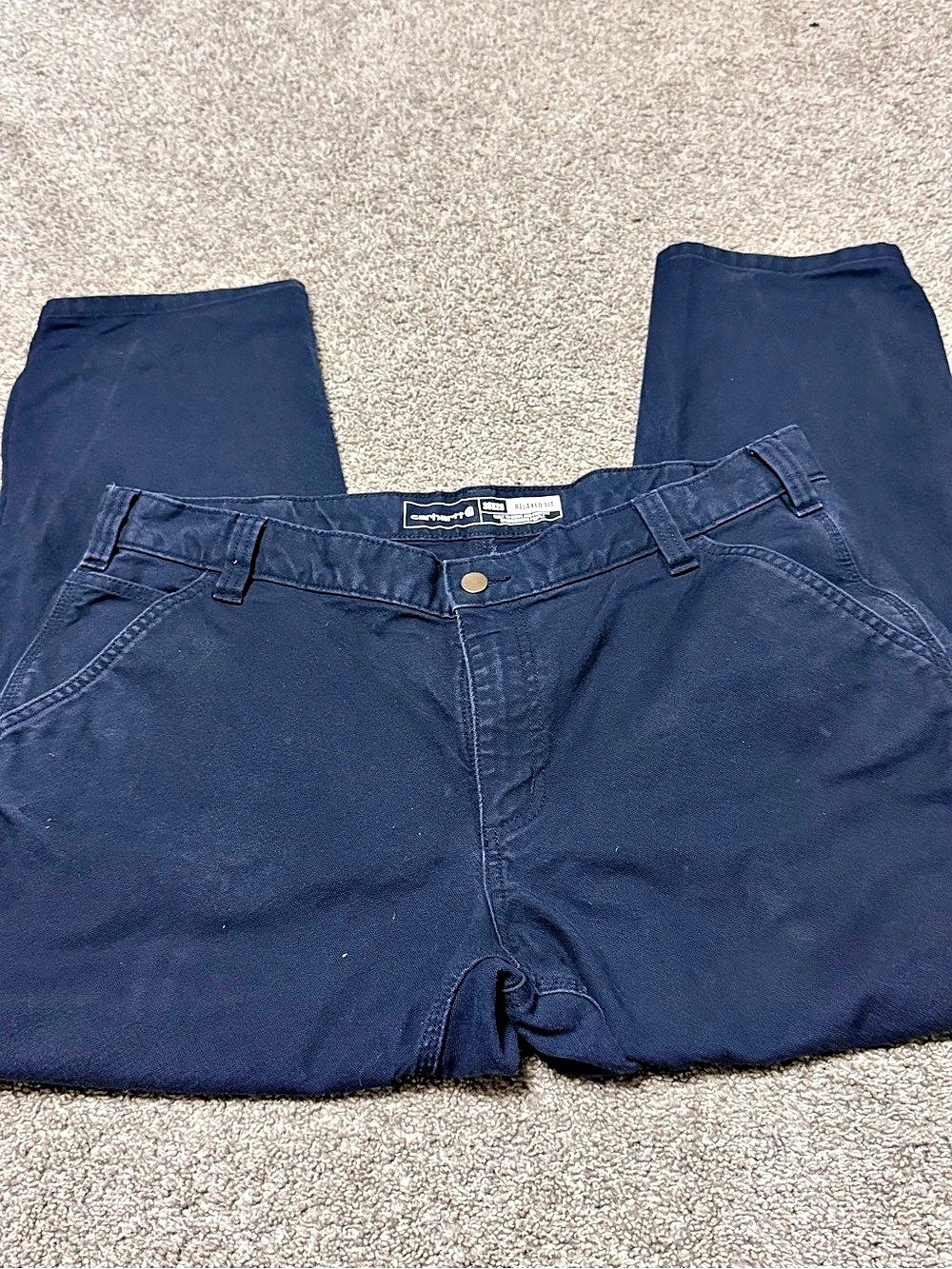 Carhartt Relaxed Fit Utility Work Pant Cargo Pants Blue Waist 38x28